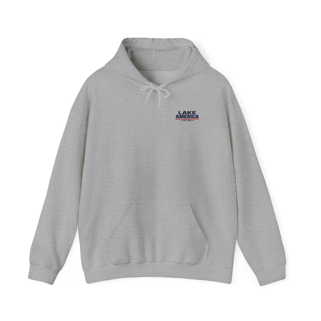 Lake America Vintage Flag Hoodie – Light Back Graphic