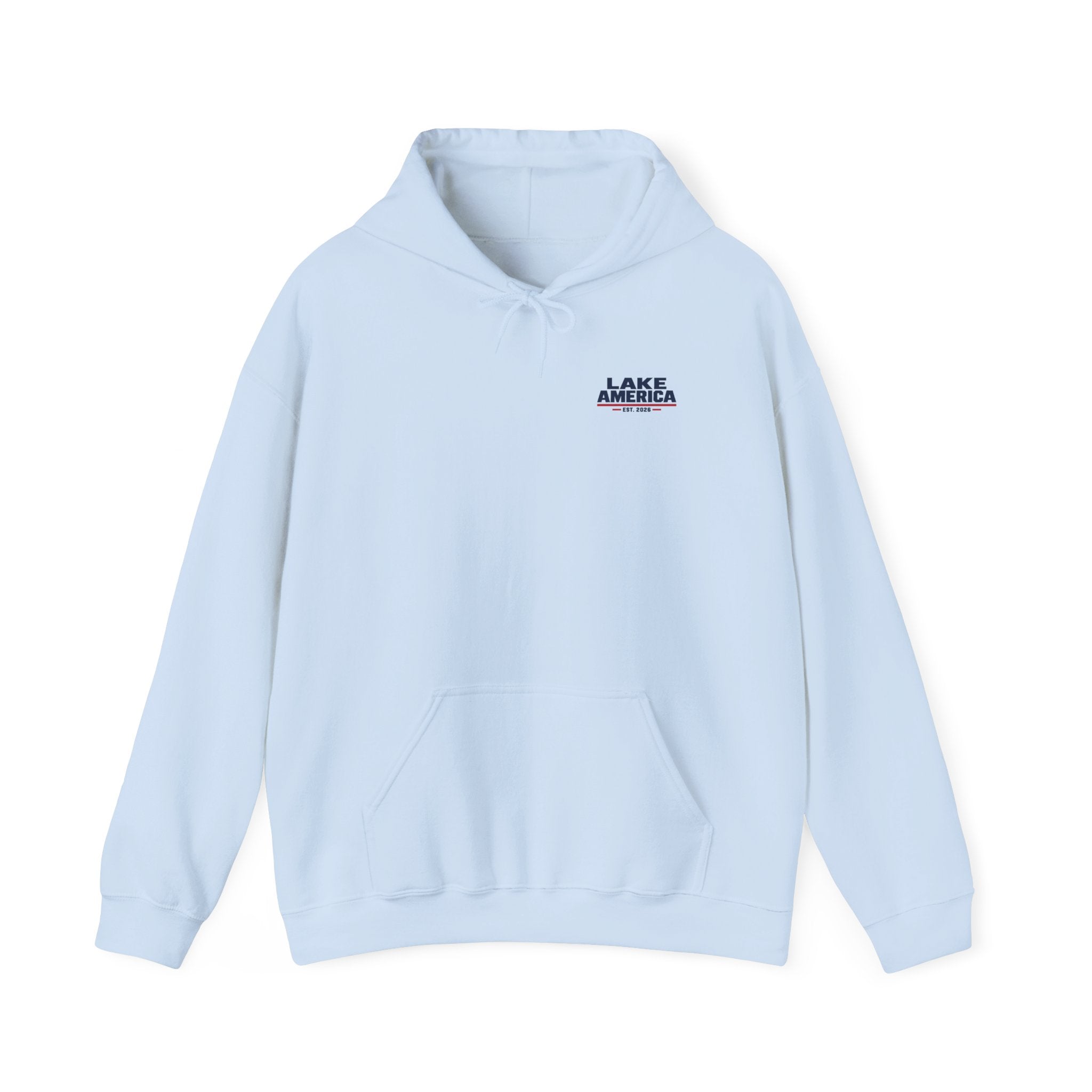 Lake America Vintage Flag Hoodie – Light Back Graphic