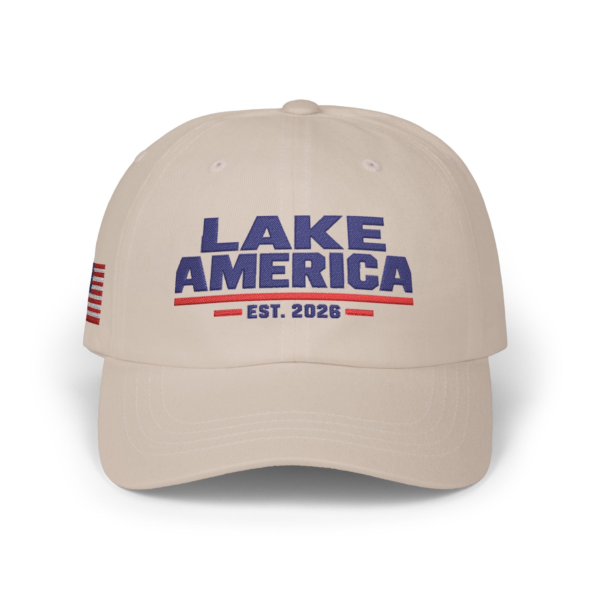 Lake America Heritage Dad Cap – Light Colorway + Side Embroidery