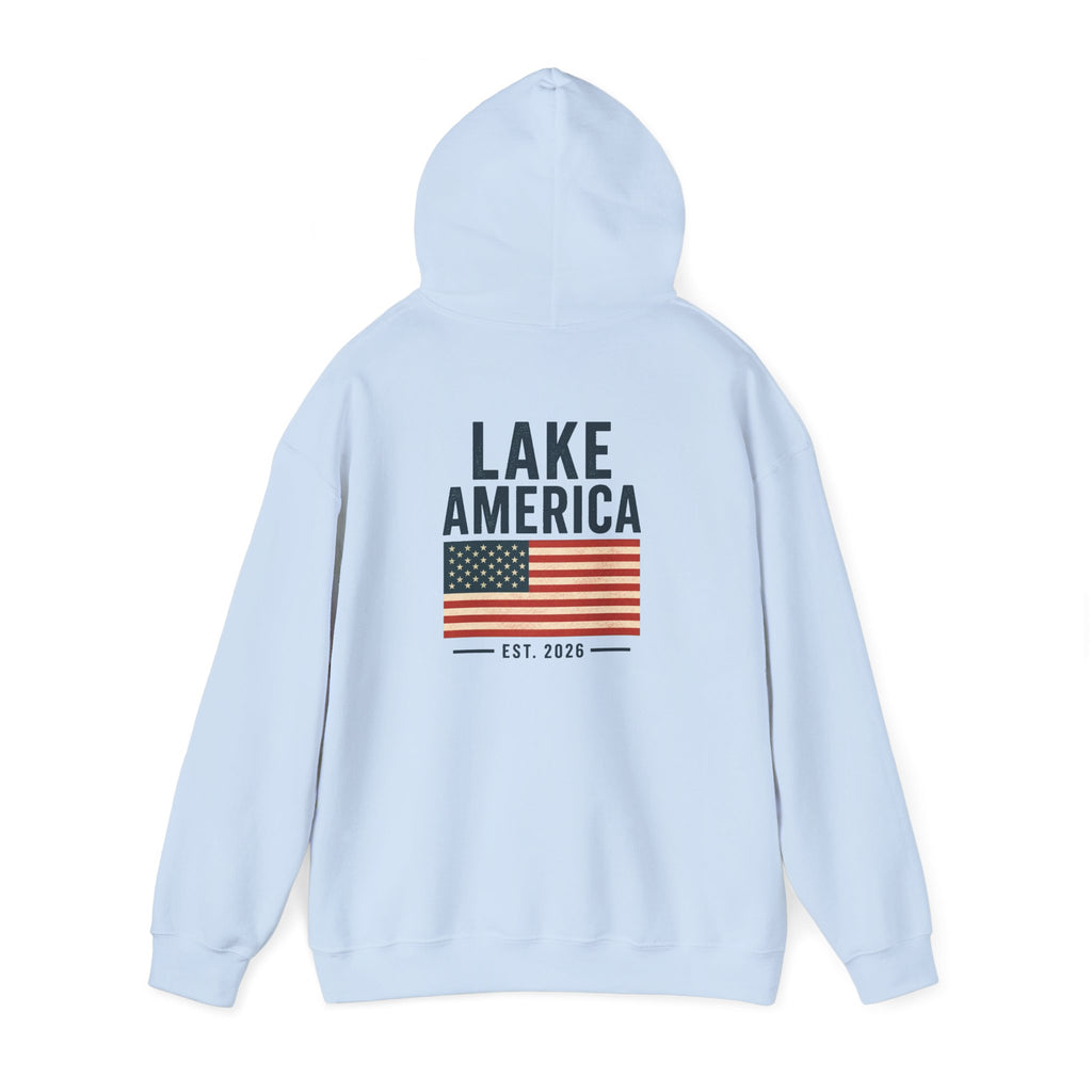Lake America Vintage Flag Hoodie – Light Back Graphic
