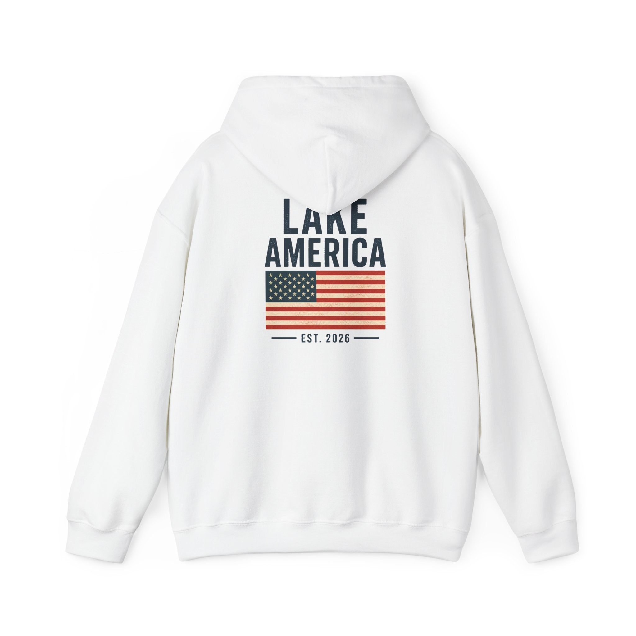 Lake America Vintage Flag Hoodie – Light Back Graphic
