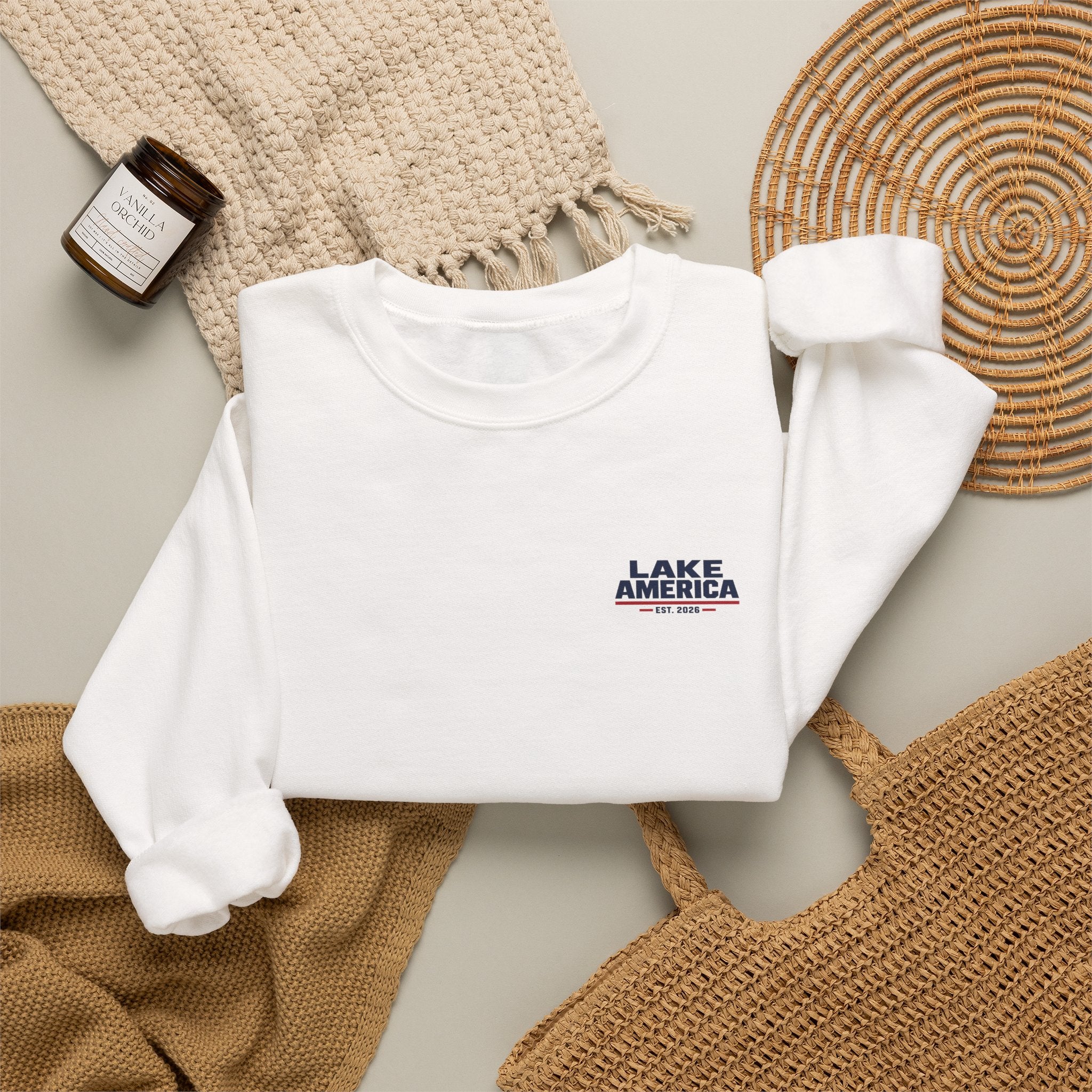 Lake America Vintage Flag Crewneck – Light Colorway