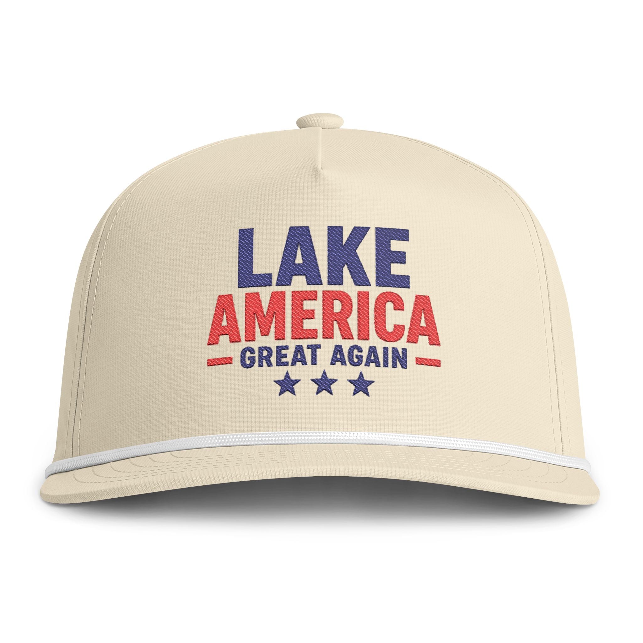 Lake America Great Again Sunwashed Rope Cap – Premium Edition