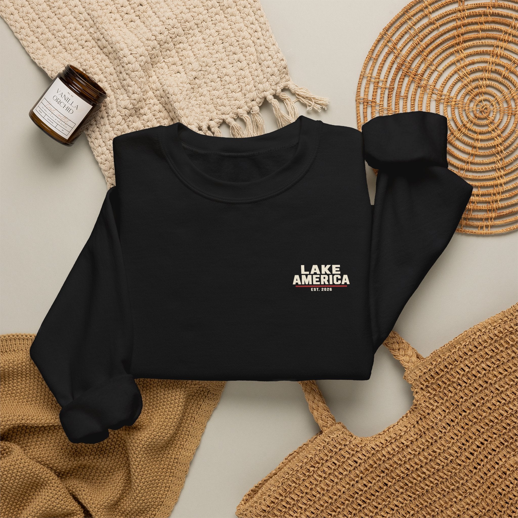 Lake America Vintage Flag Crewneck – Dark Colorway