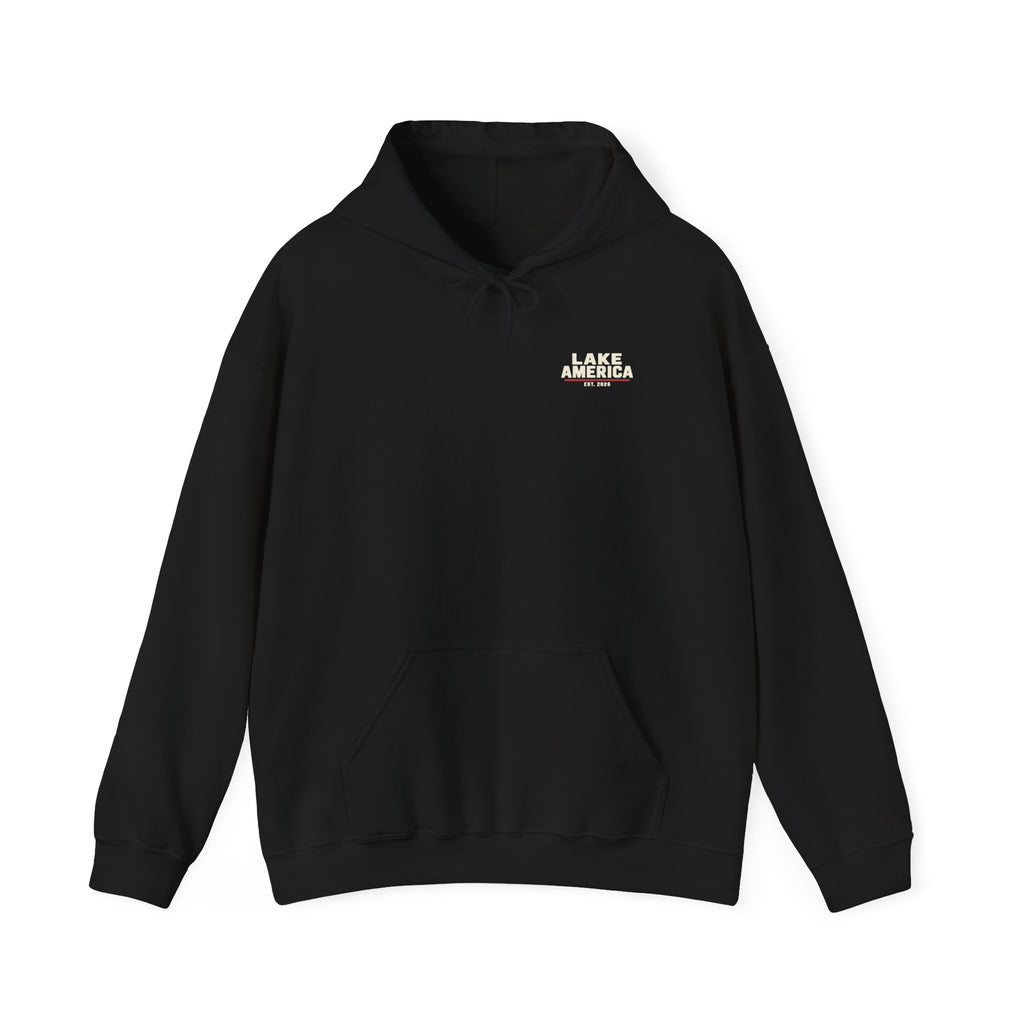 Lake America Vintage Flag Hoodie – Dark Back Graphic