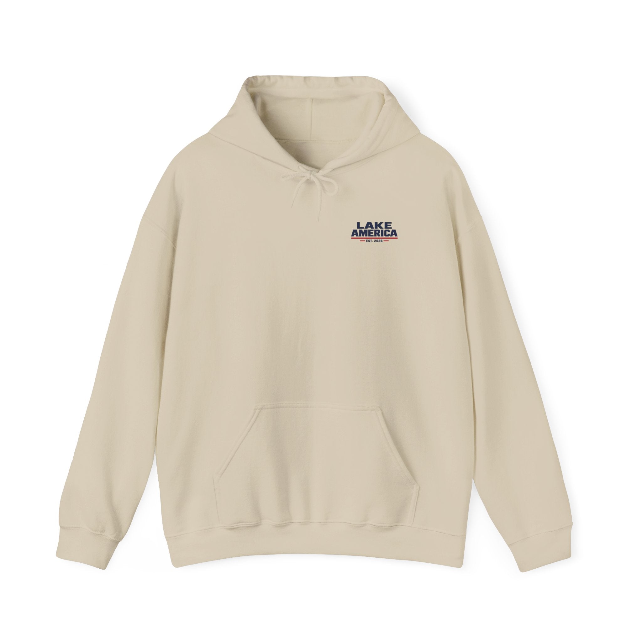 Lake America Vintage Flag Hoodie – Light Back Graphic