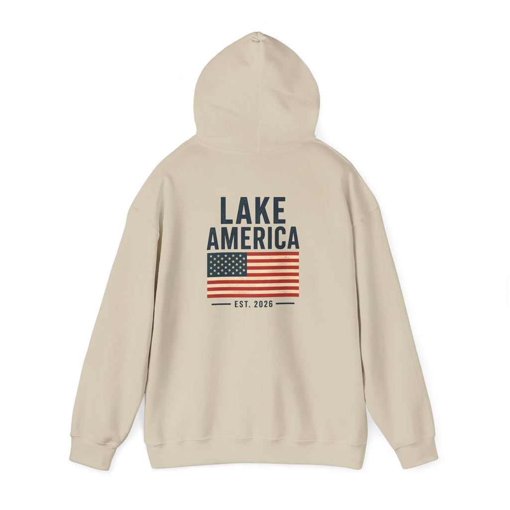 Lake America Vintage Flag Hoodie – Light Back Graphic
